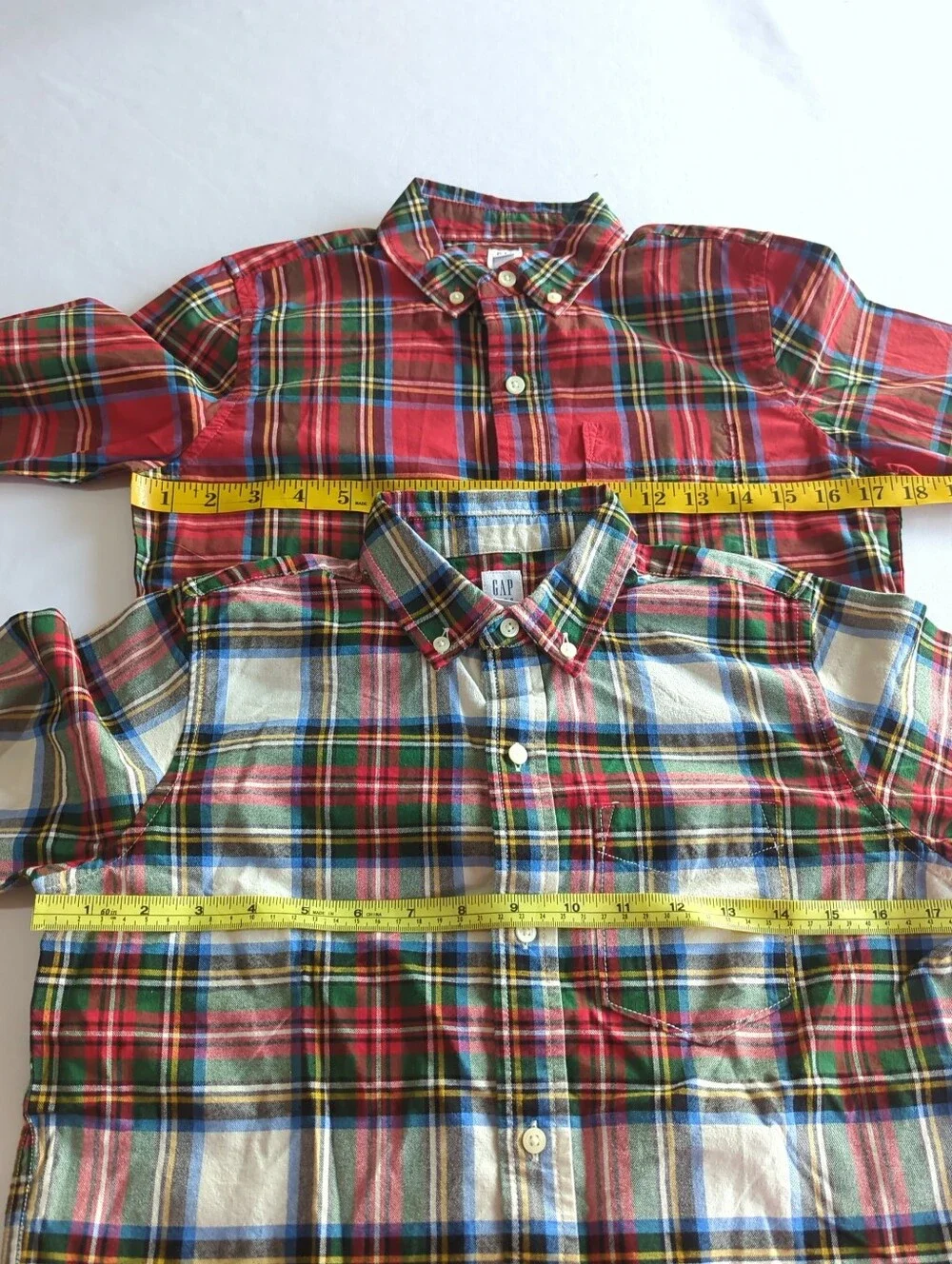 Gap Kids Plaid Long Sleeve Cotton Button-up Shirts Lot Of 2 Size L (10) NWT